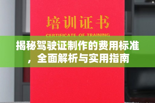 揭东揭秘驾驶证制作的费用标准，全面解析与实用指南